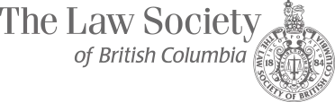 Logo for the law society of BC which construction law firm ATAC law is part of