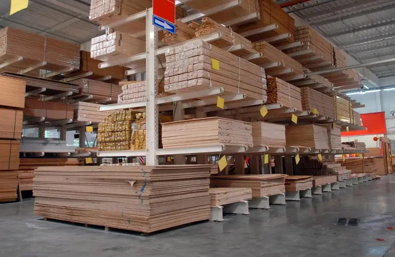 Stockpile of construction wood in a warehouse which are in question during a construction dispute