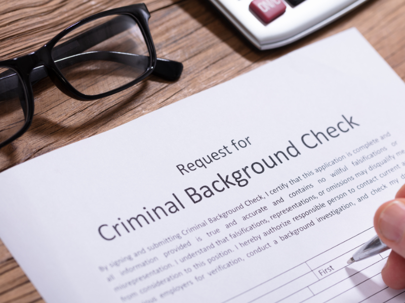 Criminal record check being performed on a Canadian sponsorship applicant.