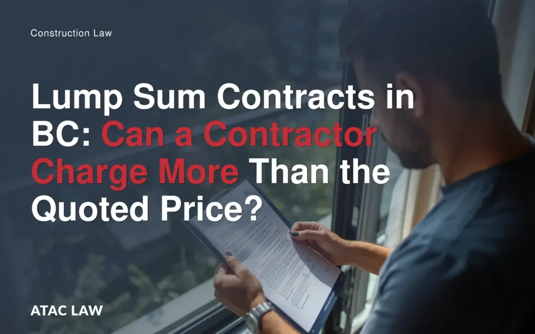 Lump Sum Contracts in BC: Can a Contractor Charge More Than the Quoted Price?