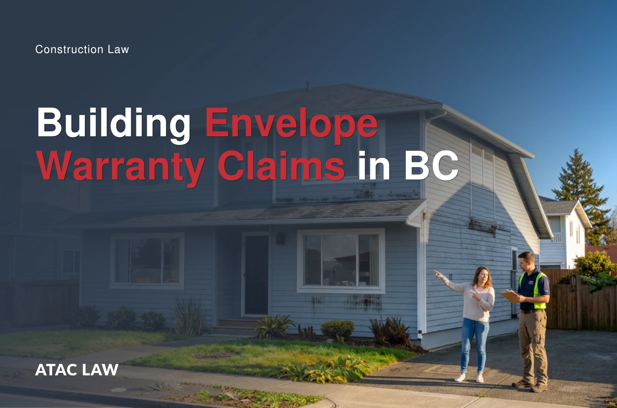 homeowner explaining technical details for building envelope warranty claim in BC